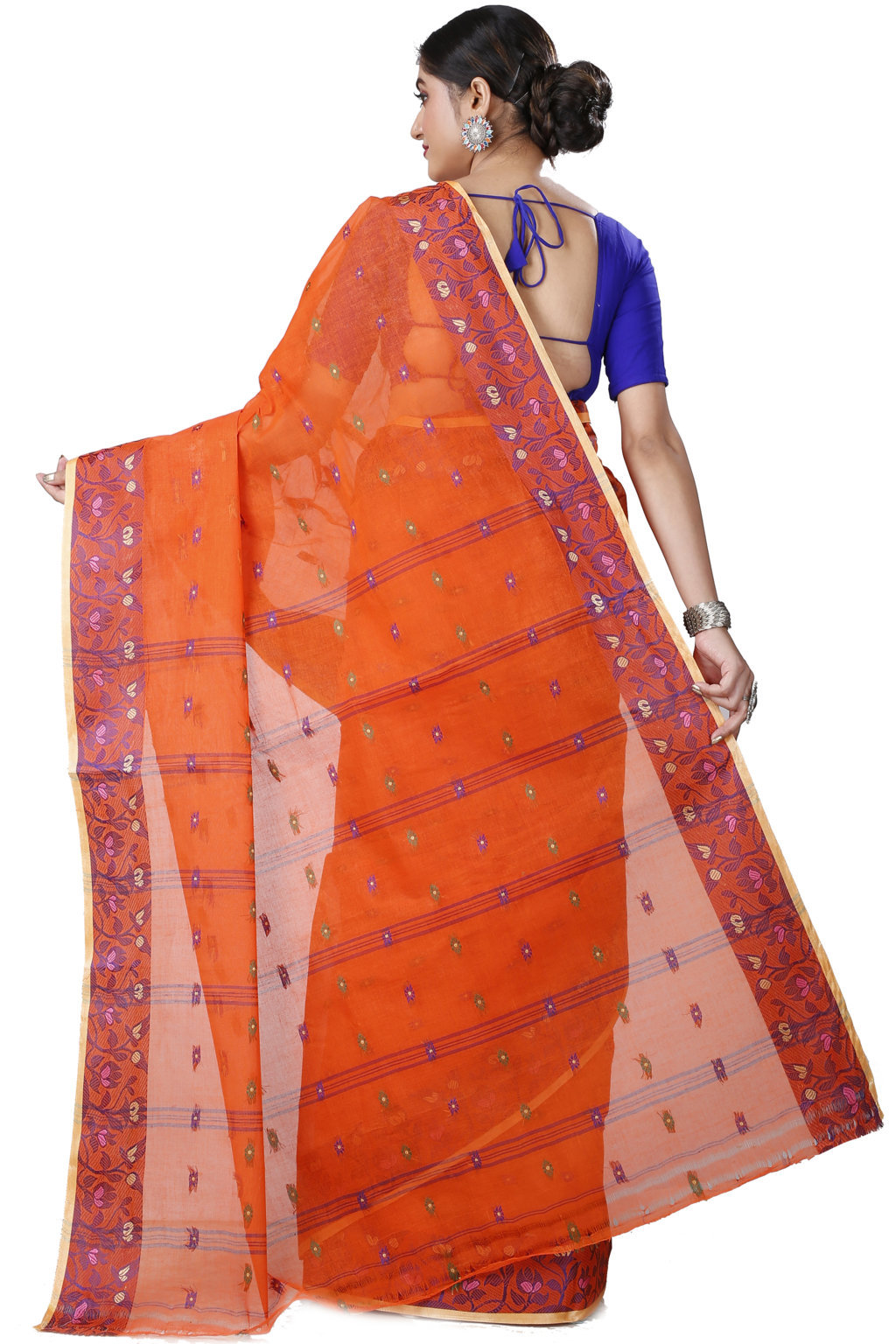 Orange Pure Cotton Gopika Tant Saree (1055)
